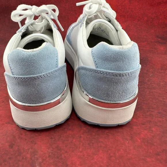 NINE WEST WOMEN'S CALPHA PLATFORM LACE-UP SNEAKERS WHITE/BLUE SIZE 6 M - Picture 5 of 8